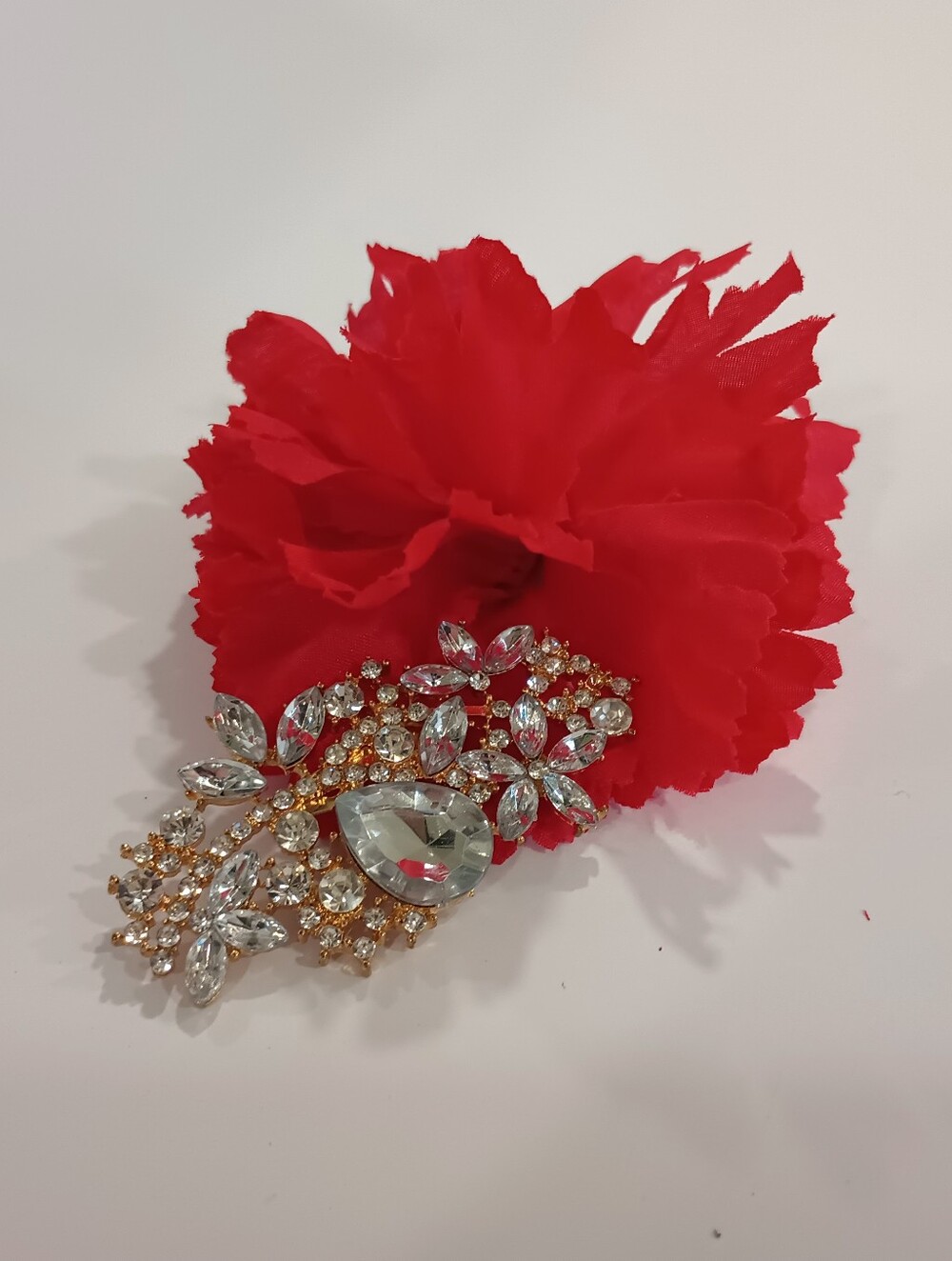 Crystal Drop Gold Hair Clip